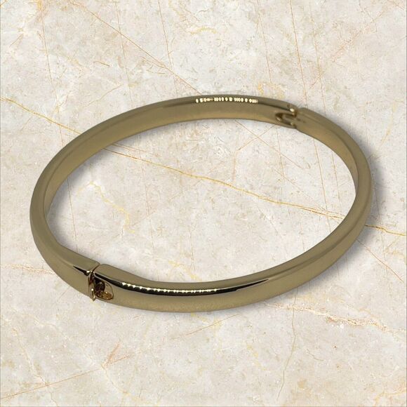 Gold Tone Bangle Bracelet Fashion Stylish Cocktail Minimal Chic Elegant Trendy - Picture 7 of 8
